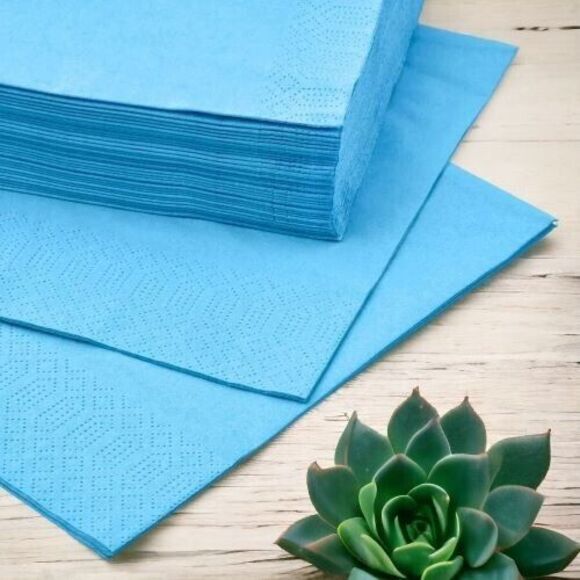 IKEA FANTASTISK Paper Napkins Absorb Quickly 15 ¾x15 ¾ "‎ Blue/50 Pack - Picture 6 of 9